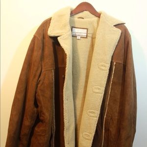 Wilson leather suede coat with Sherpa lining